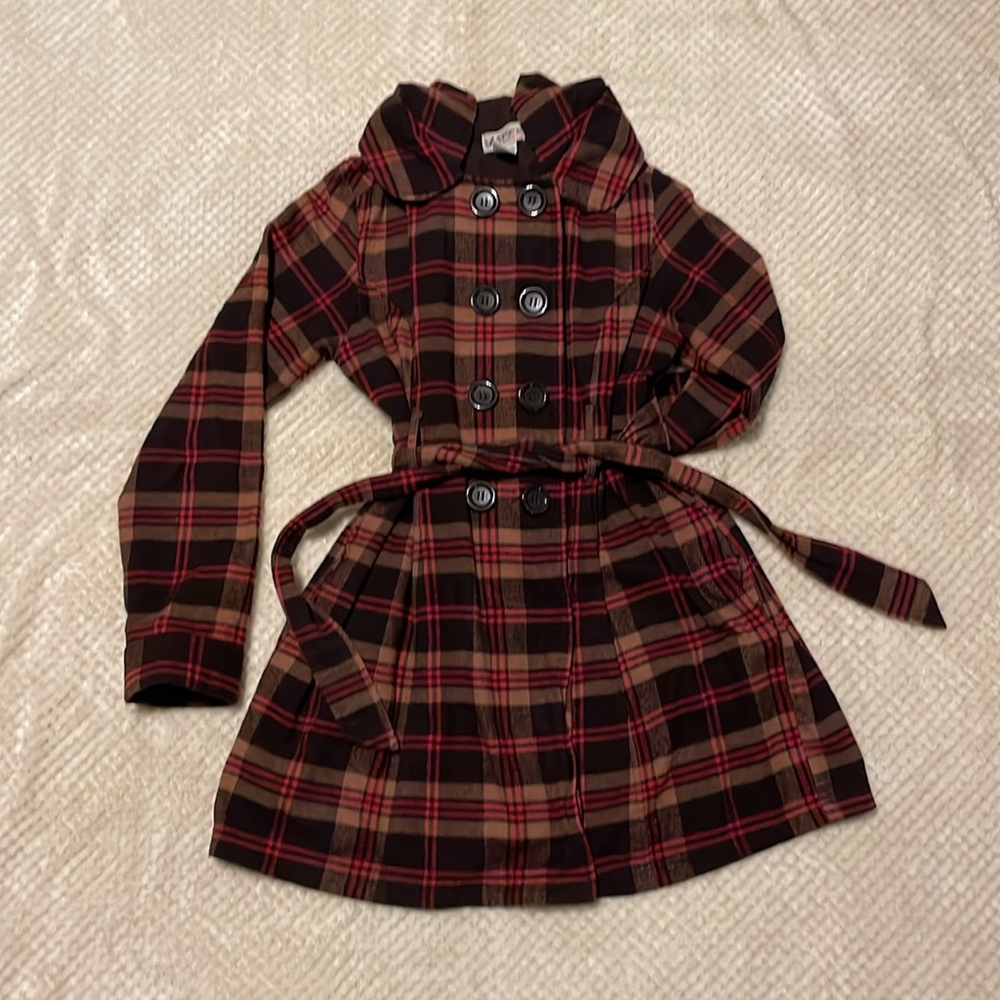Plaid Hooded Trench Coat Self Esteem (Girl’s Large)
